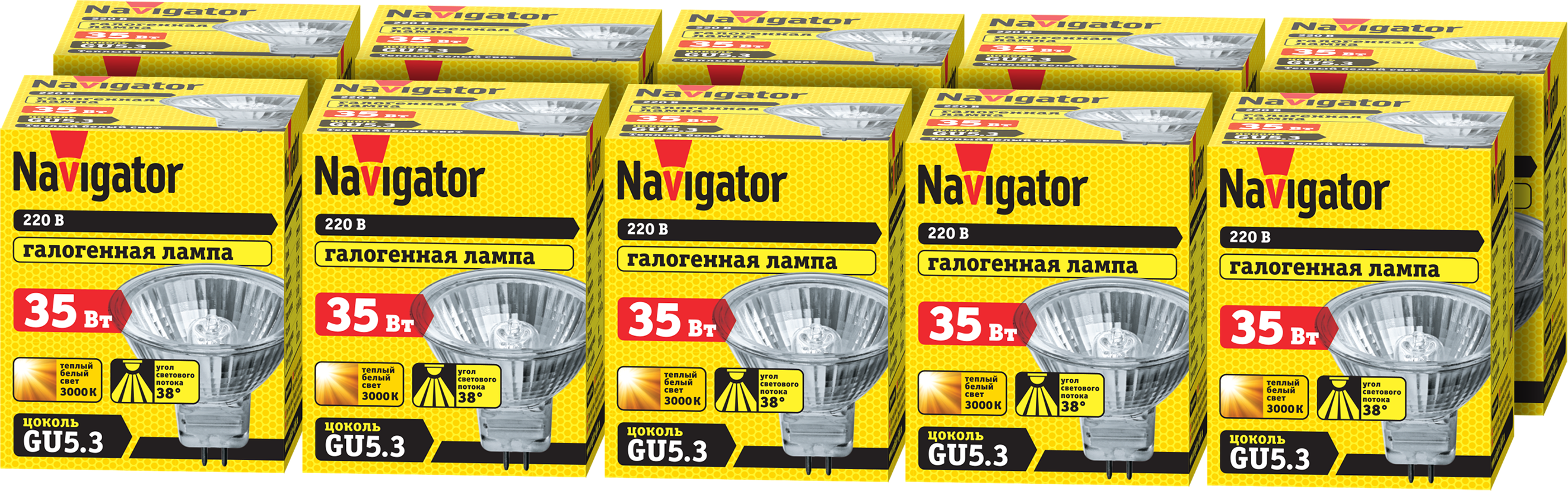 

Лампа галогенная точечного освещения Navigator 94 205 35 Вт, GU5.3, 3000К, NH-JCDR-35-230-GU5.3