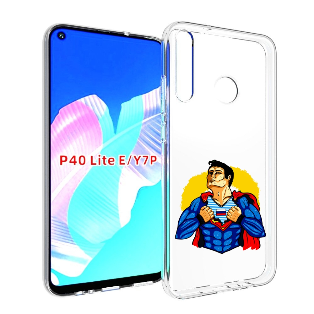 

Чехол бампер MyPads русский супермен для Huawei P40 Lite E., Прозрачный, Tocco