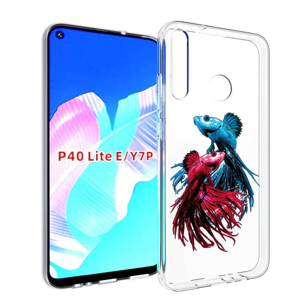 

Чехол бампер MyPads рыбы петушки для Huawei P40 Lite E., Прозрачный, Tocco