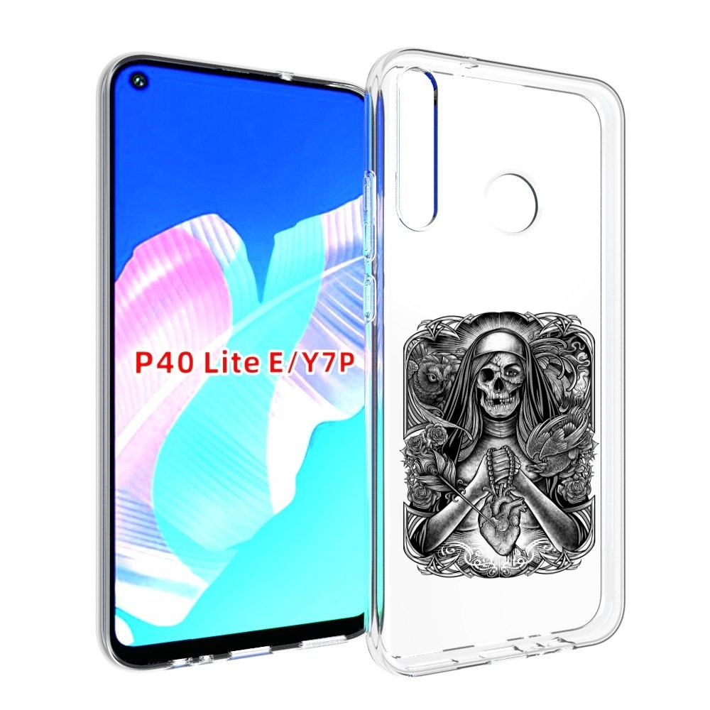 

Чехол бампер MyPads скелет с сердцем для Huawei P40 Lite E., Прозрачный, Tocco