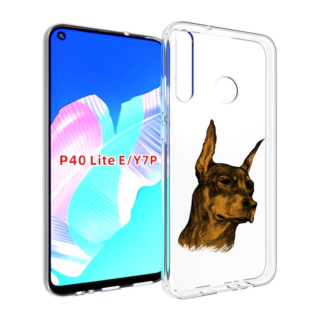 

Чехол бампер MyPads скетч доберман для Huawei P40 Lite E., Прозрачный, Tocco