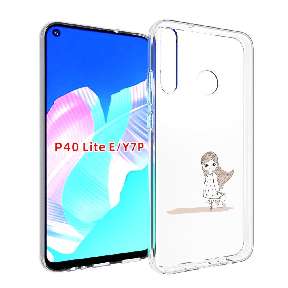 Чехол бампер MyPads Девочка с сумкой для Huawei P40 Lite E.