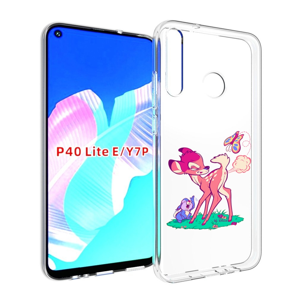 Чехол бампер MyPads смешной олененок для Huawei P40 Lite E.