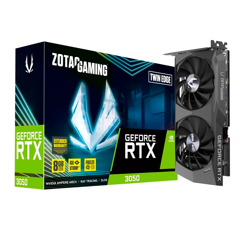 фото Видеокарта zotac nvidia geforce rtx 3050 8 гб (zt-a30500e-10m)