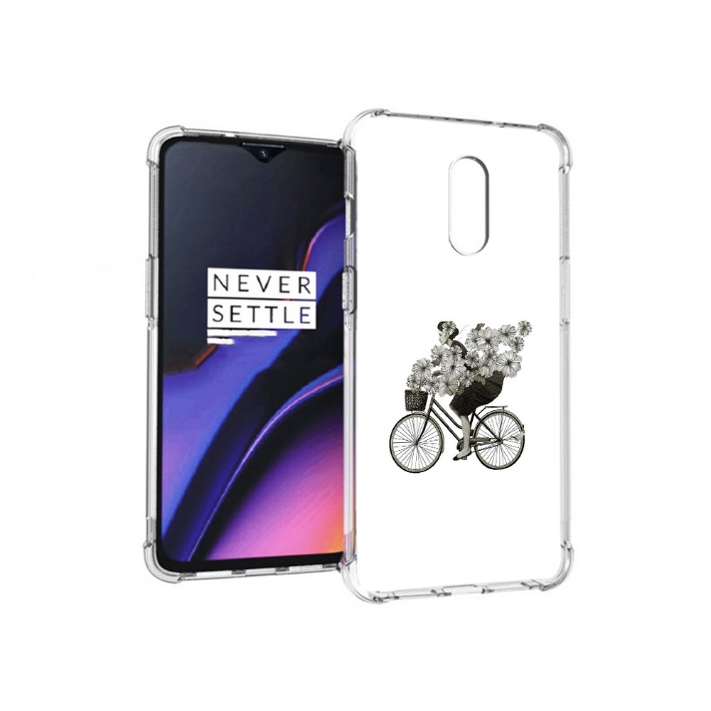 Чехол MyPads Tocco для OnePlus 7 девушка на велосипеде с цветами (PT227043.140.307)