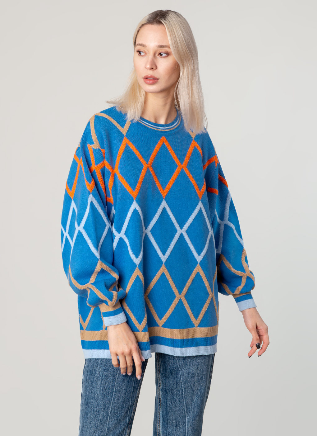 

Джемпер женский Каляев 66075 голубой one size, 66075