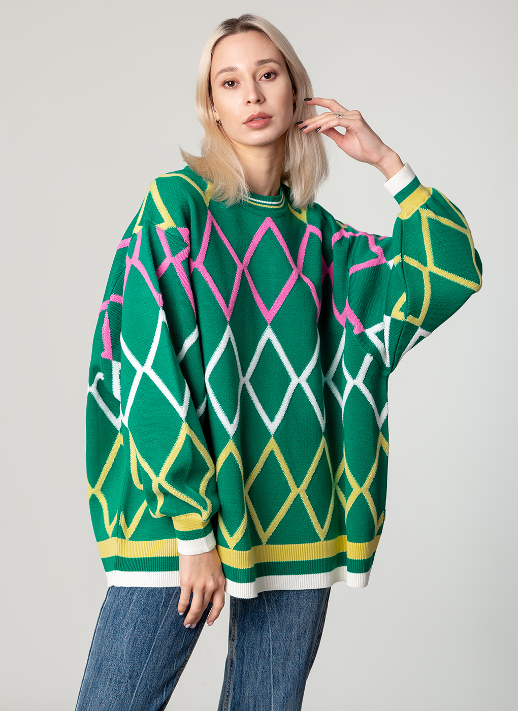 

Джемпер женский Каляев 66075 зеленый one size, 66075