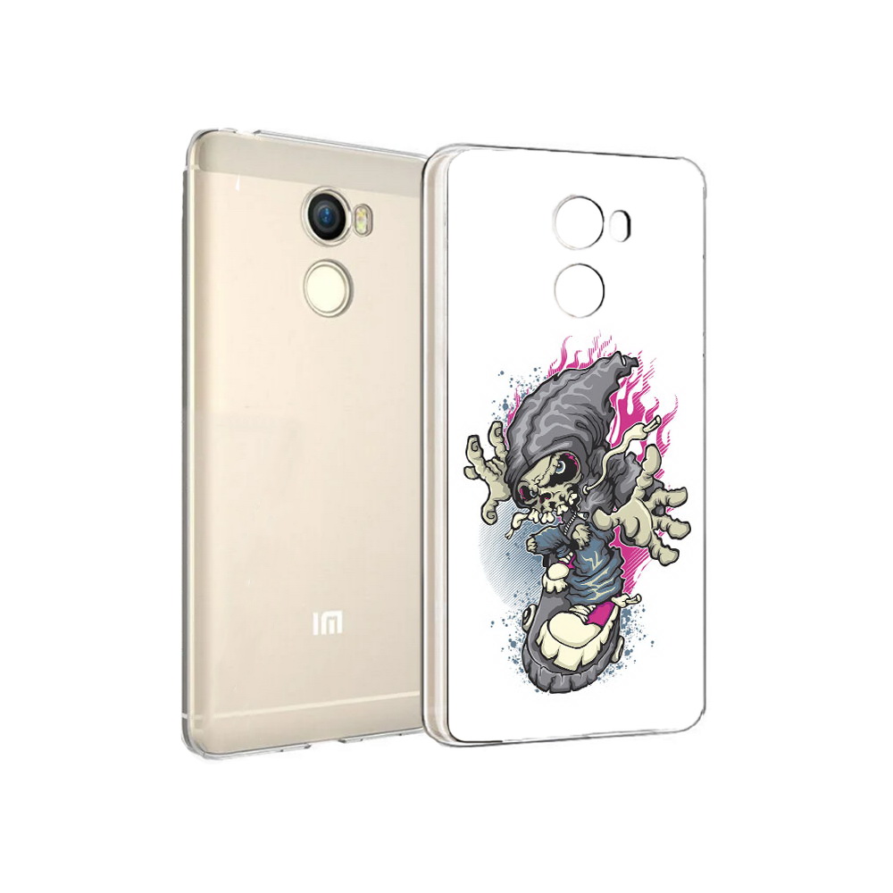 

Чехол MyPads Tocco для Xiaomi Redmi 4 нарисованный скелет на скейт борде (PT47306.287.512), Прозрачный, Tocco
