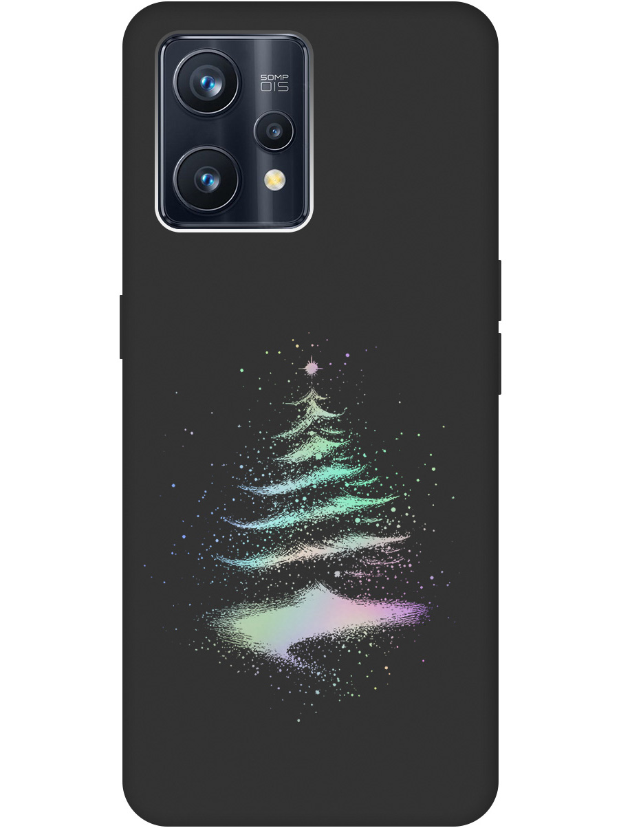 

Силиконовый чехол на Realme 9 Pro+ с принтом "Елочка" матовый черный, Черный;серебристый, 740189641