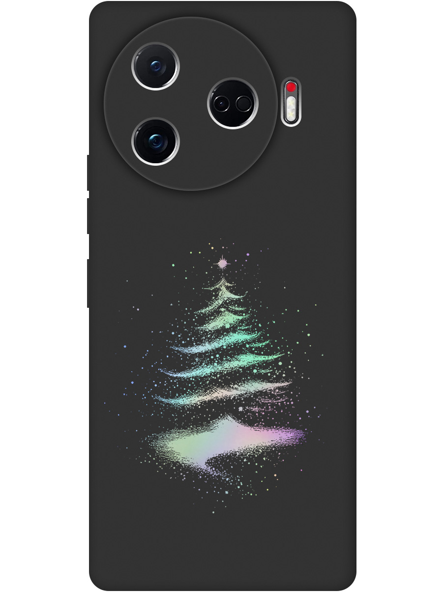 

Силиконовый чехол на Tecno Camon 30 Pro 5g с принтом "Елочка" матовый черный, Черный;серебристый, 782633641