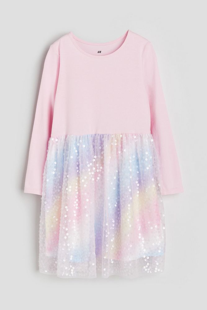 

Платье детское H&M 1207525, Светло-розовые, радужные полосы, 134, Розовый, 1207525