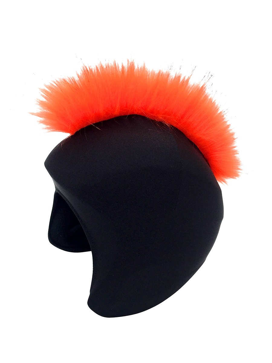 Нашлемник SHUHA горнолыжный Ирокез черный с коротким рыжим мехом