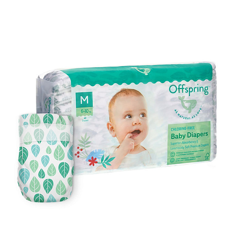 

Подгузники Offspring OFIN0005-1280 Листочки 42 шт