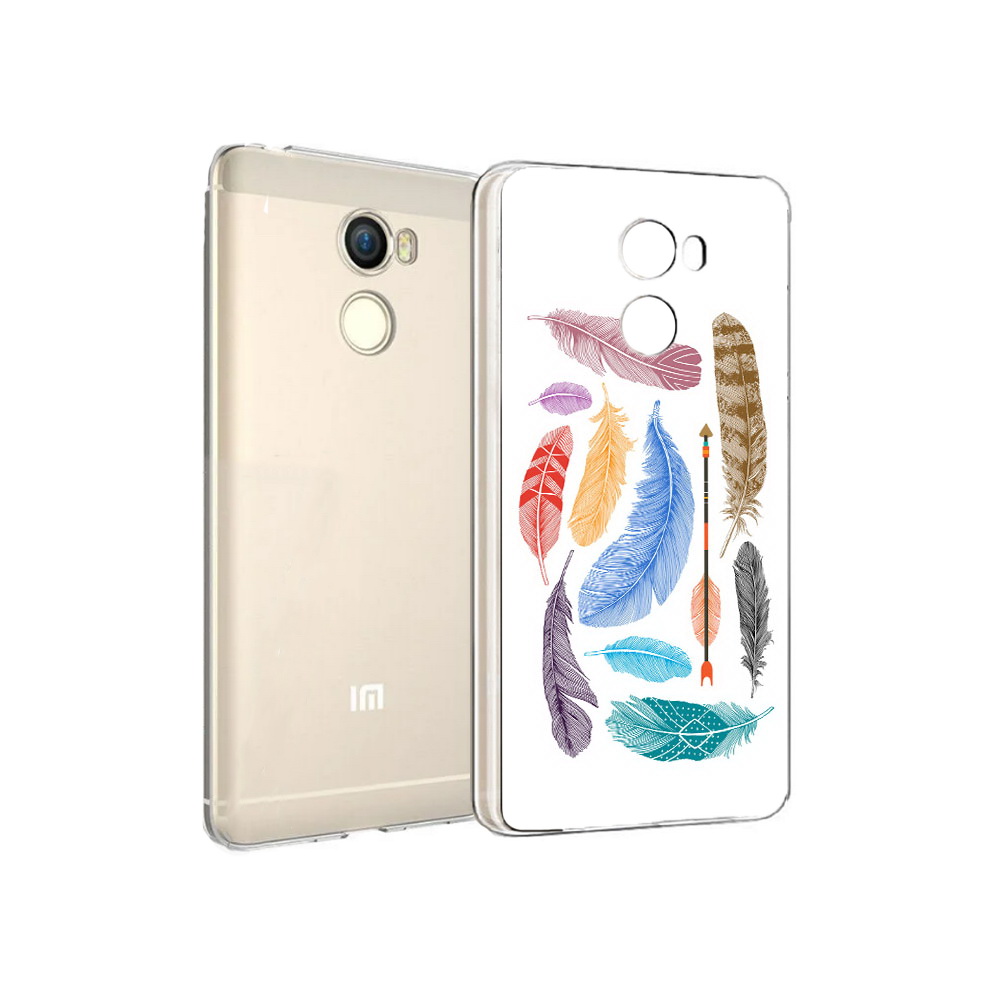 

Чехол MyPads Tocco для Xiaomi Redmi 4 разноцветные перья (PT47306.287.572), Прозрачный, Tocco
