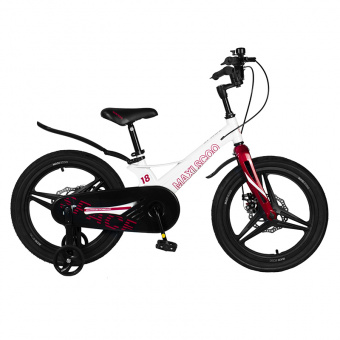 фото Детский двухколесный велосипед maxiscoo space 18" делюкс ,белый жемчуг