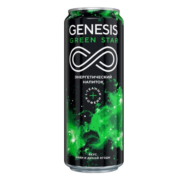 Напиток Genesis Green Star безалкогольный тонизирующий, 0,45 л х 12 шт