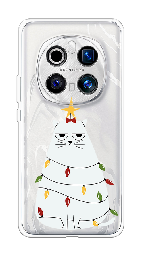 

Чехол на Honor Magic 7 Pro Котик в гирлянде, Белый;красный;желтый, 6125650-1
