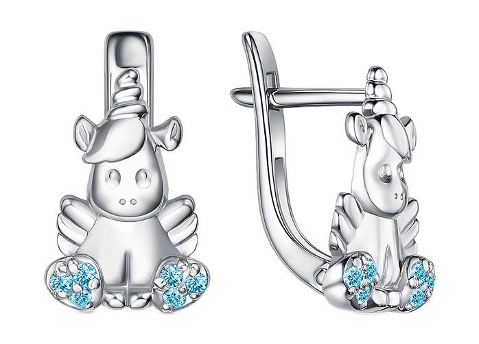 Серьги из серебра с фианитом Veronika S630-1299GL