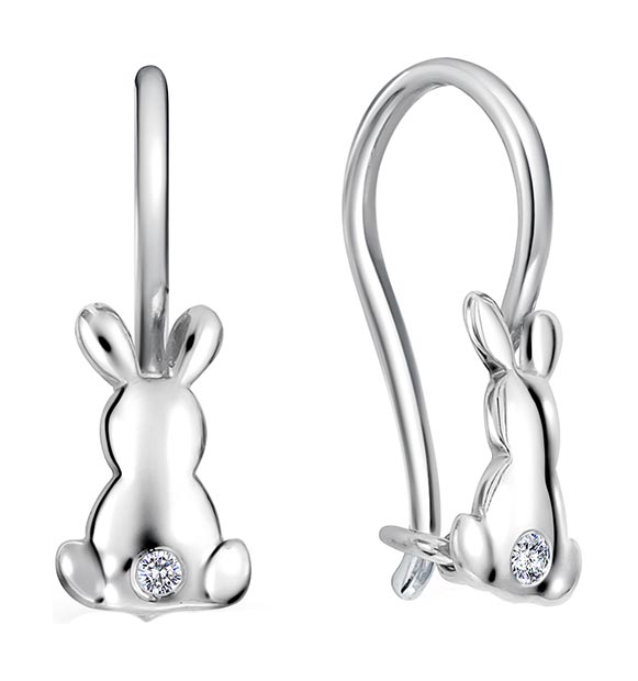 Серьги из серебра с фианитом Veronika S630-1304