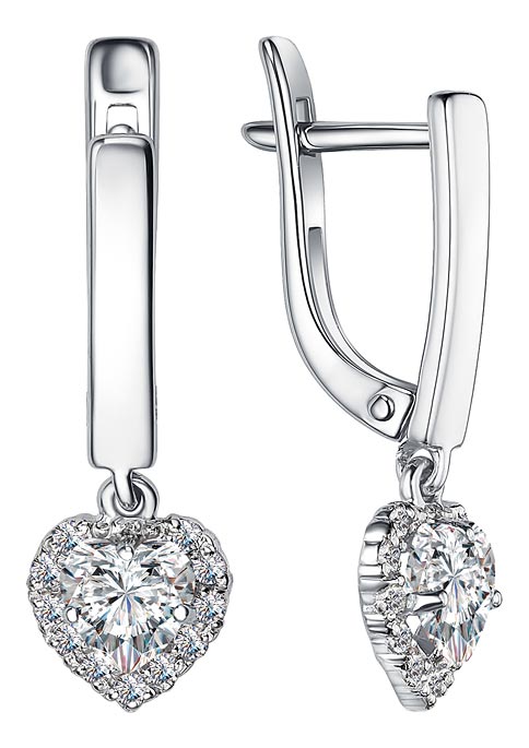 Серьги из серебра с фианитом Veronika S630-1666