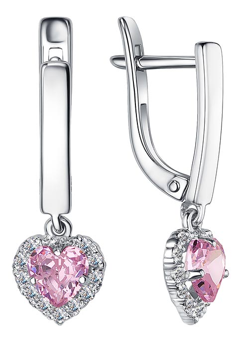 Серьги из серебра с фианитом Veronika S630-1666M1