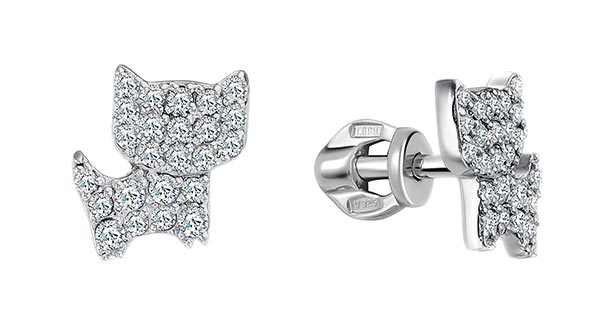 Серьги из серебра с фианитом Veronika S630-1947