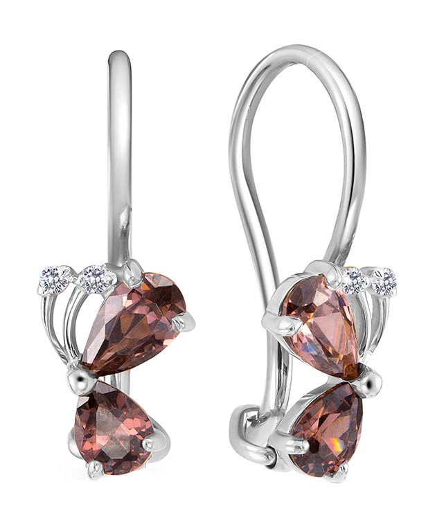 Серьги из серебра с фианитом Veronika S630-2066M2