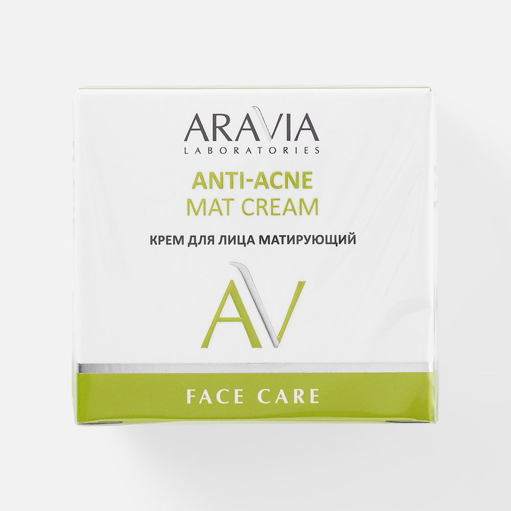 Крем для лица ARAVIA LABORATORIES Anti-Acne Mat Cream матирующий, 50 мл крем флюид для лица beautific matte max матирующий 30мл