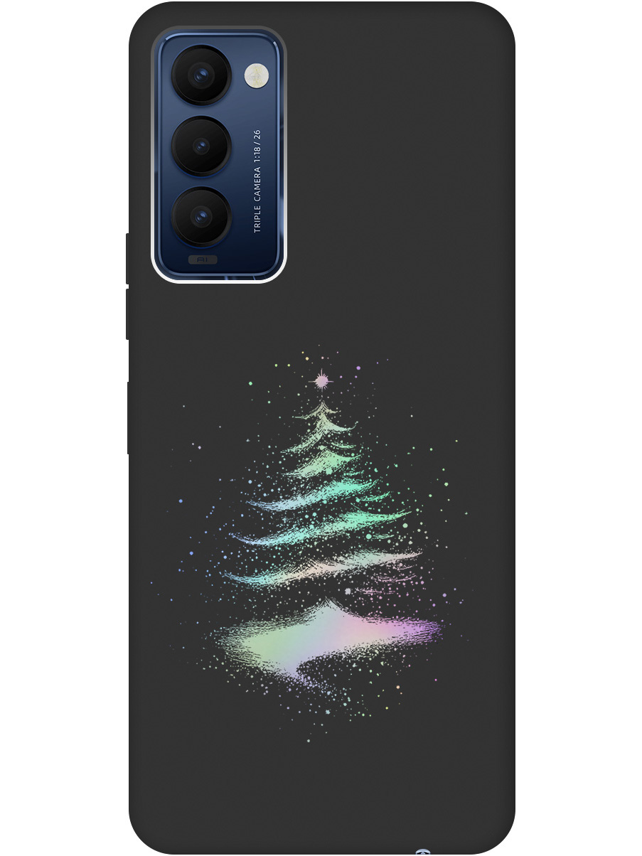 

Силиконовый чехол на Tecno Camon 18/18P с принтом "Елочка" матовый черный, Черный;серебристый, 741735941