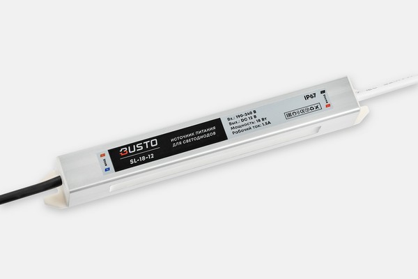 

Источник питания BUSTO SL-18-12 IP67 slim, Серый, SL-18-12