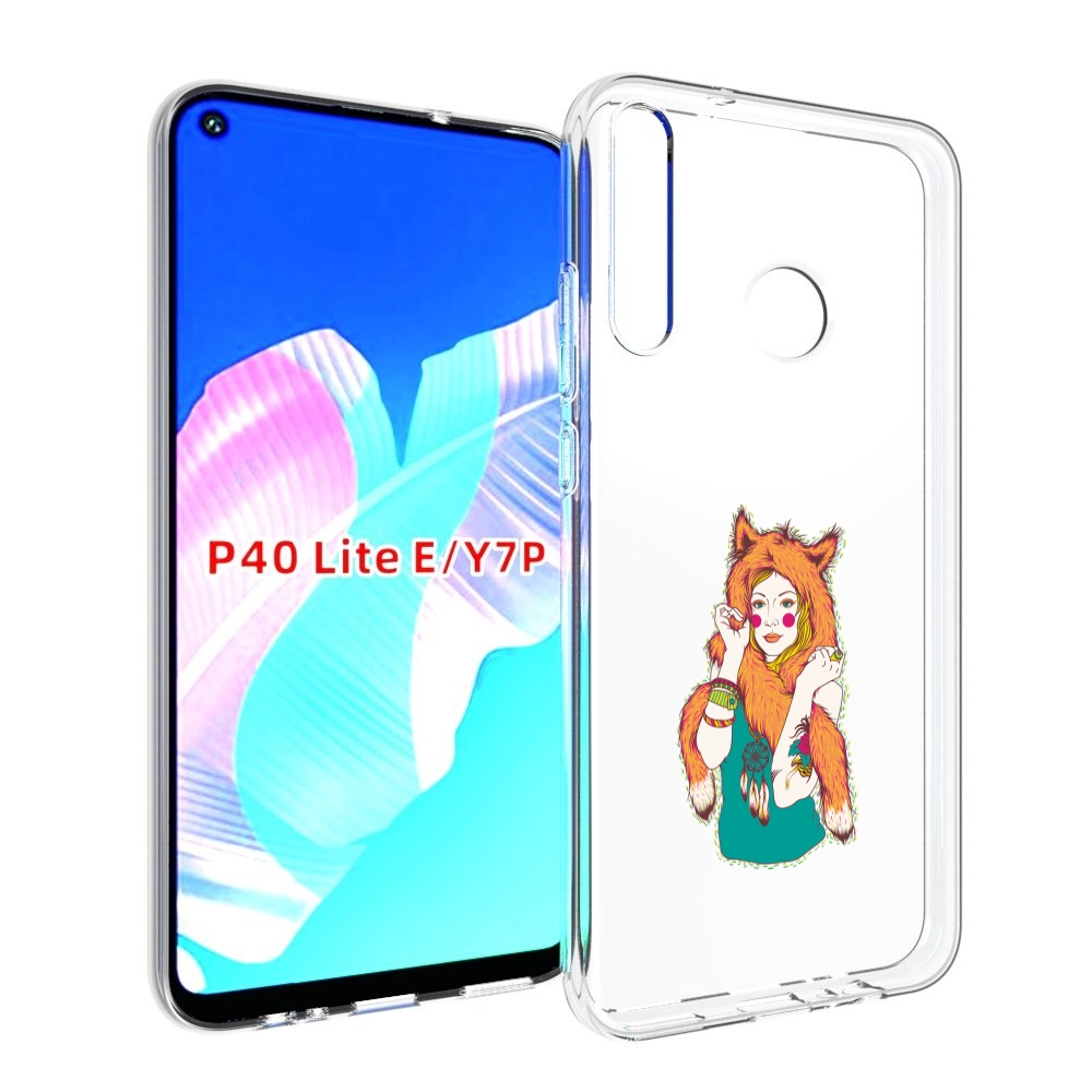 Чехол бампер MyPads Девушка лиса для Huawei P40 Lite E.