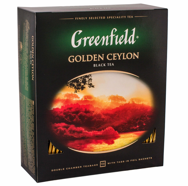 

Чай черный Greenfield Golden Ceylon, 100 пакетиков по 2 г