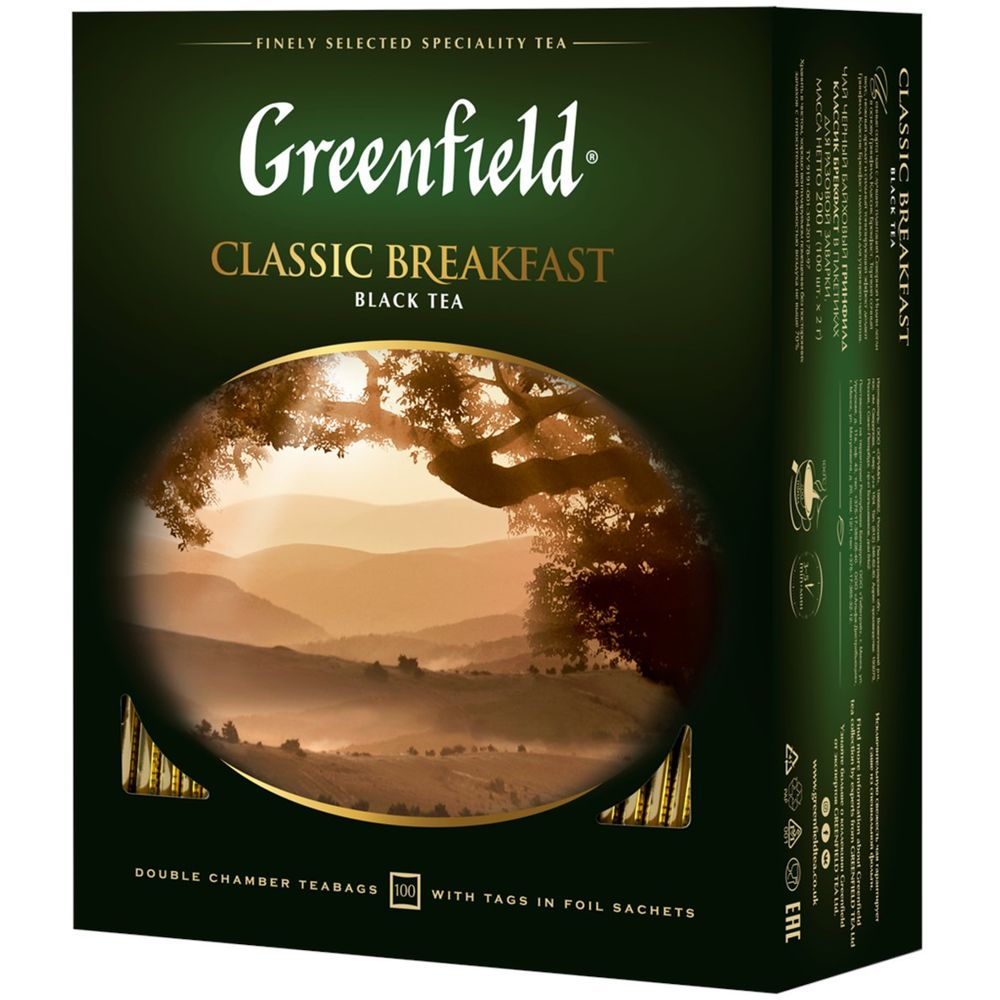 Чай черный Greenfield Classic Breakfast, 100 пакетиков по 2 г