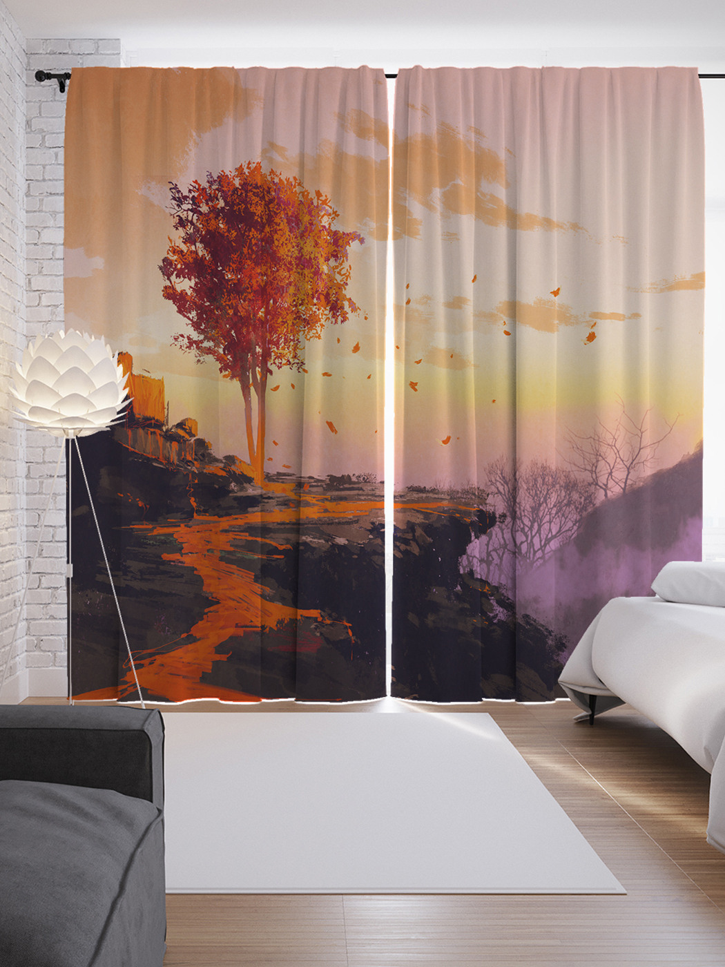 

Шторы JoyArty с фотопечатью "Дерево на вершине горы" из сатена, 290х265 см, Дерево на вершине горы