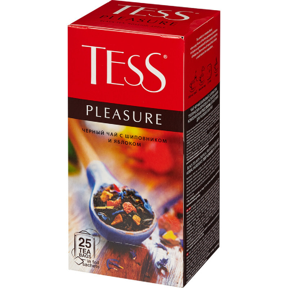 

Чай черный Tess Pleasure со вкусом шиповника и яблока, 25 пакетиков
