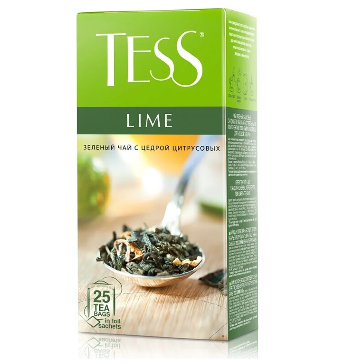 Чай Tess зеленый Lime, 25 пакетиков по 1,5 г