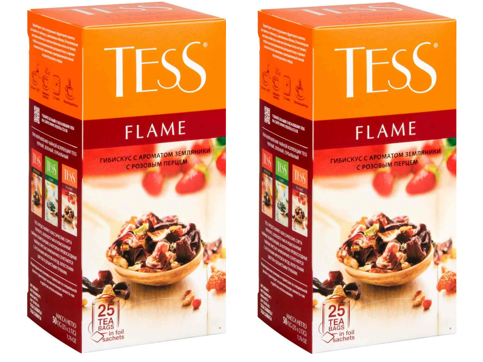 

Чай травяной Tess Flame, 25 пакетиков по 2 г, 2 шт