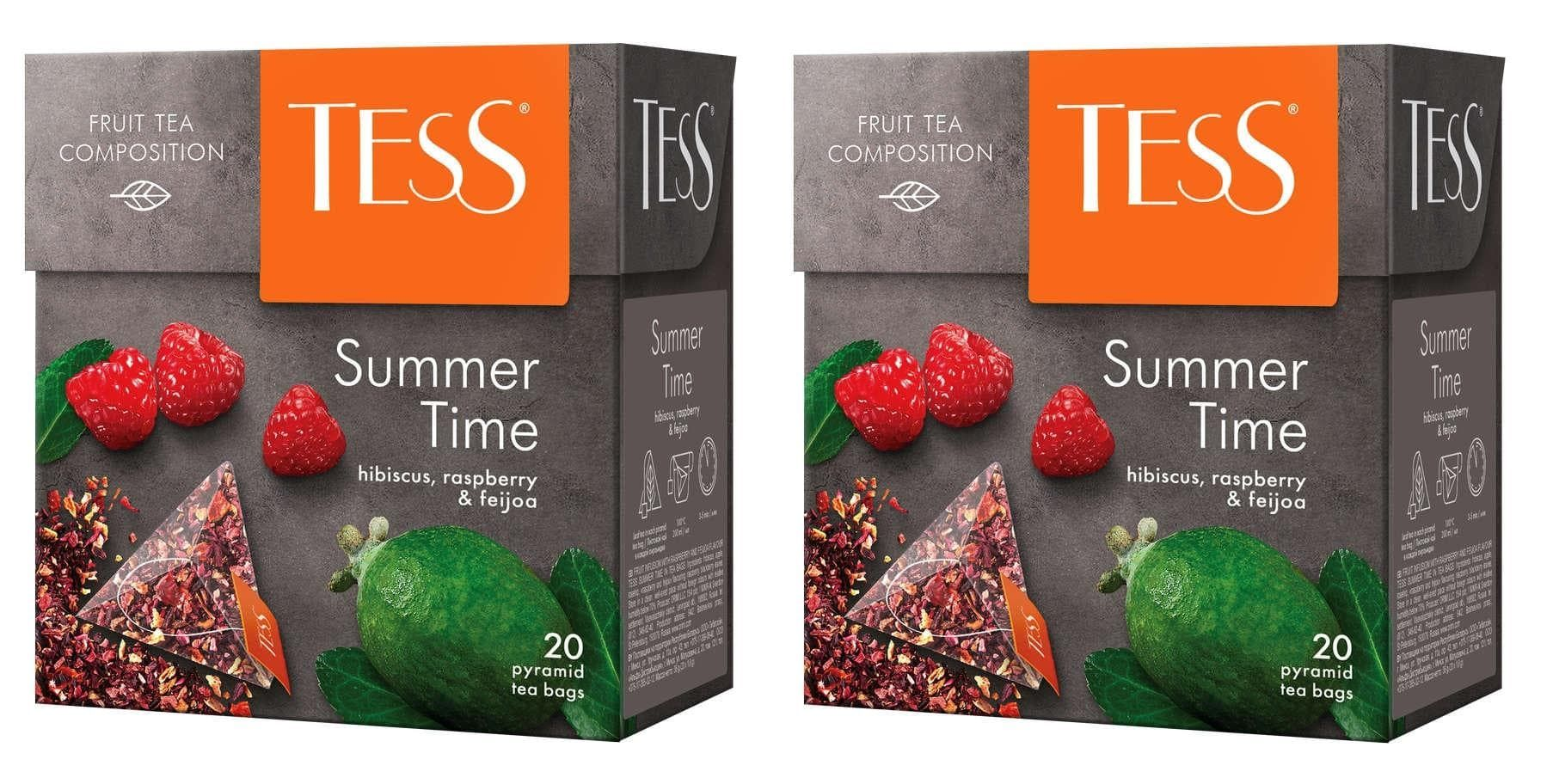 

Чай травяной Tess Summer Time с ароматом малины и фейхоа, 20 пакетиков * 2 шт
