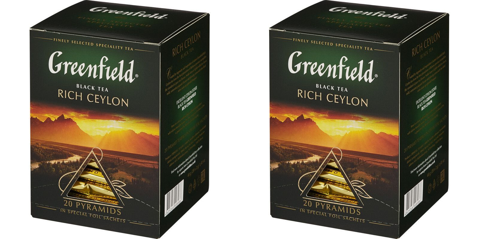 

Чай черный Greenfield Rich Ceylon пирамидки, 20 пакетиков по 2 г, 2 шт