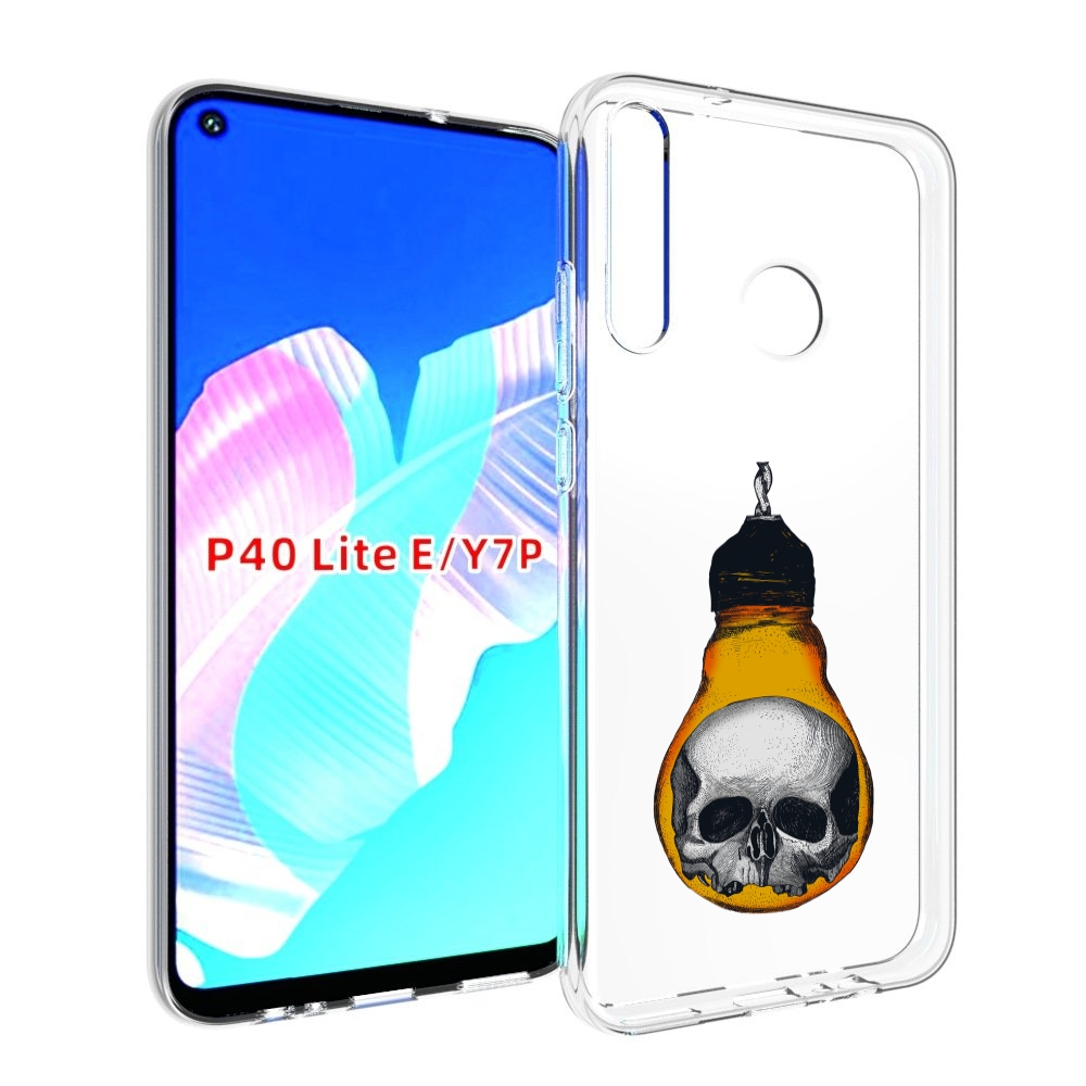 

Чехол бампер MyPads череп в лампочке для Huawei P40 Lite E., Прозрачный, Tocco