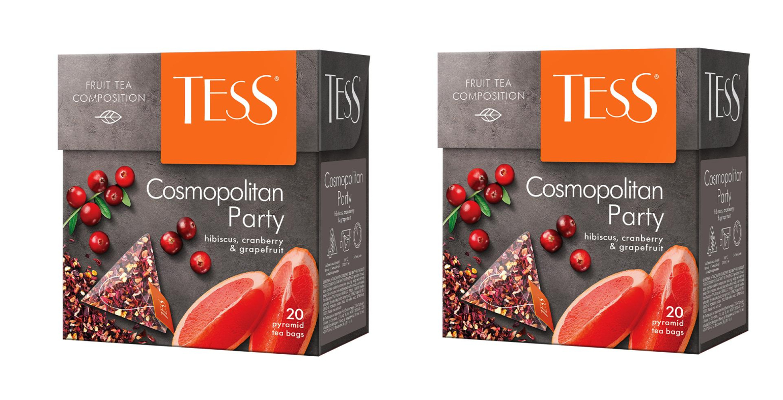 Чай травяной Tess Cosmopolitan Party, 20 пирамидок по 1,8 г, 2 шт