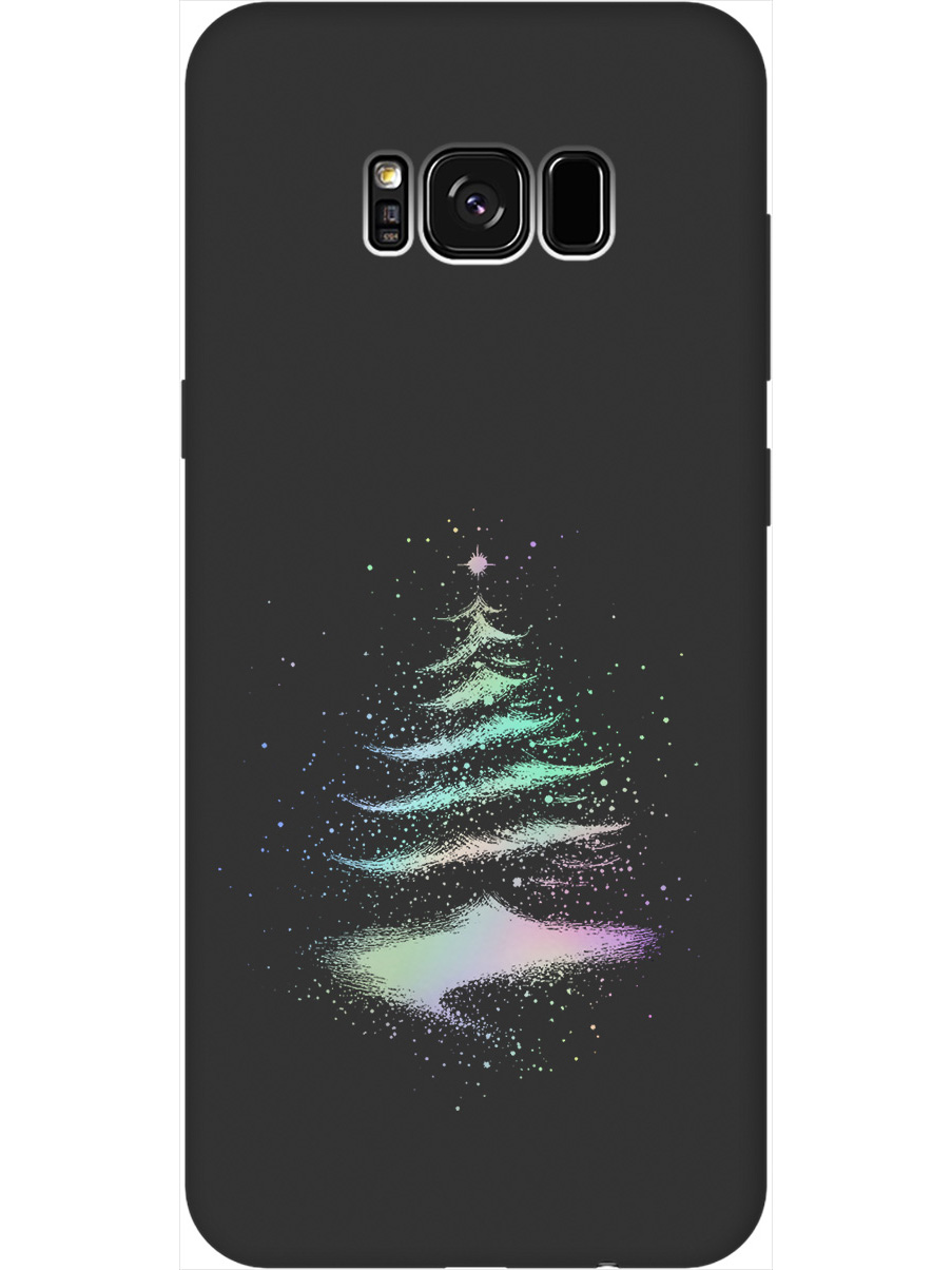

Силиконовый чехол на Samsung Galaxy S8+ с принтом "Елочка" матовый черный, Черный;серебристый, 713984441