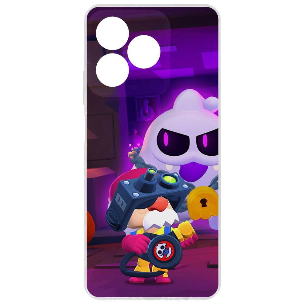 

Чехол-накладка Krutoff Clear Case Brawl Stars-Охотник за Скуиками Гэйл для Realme Note 50, Прозрачный