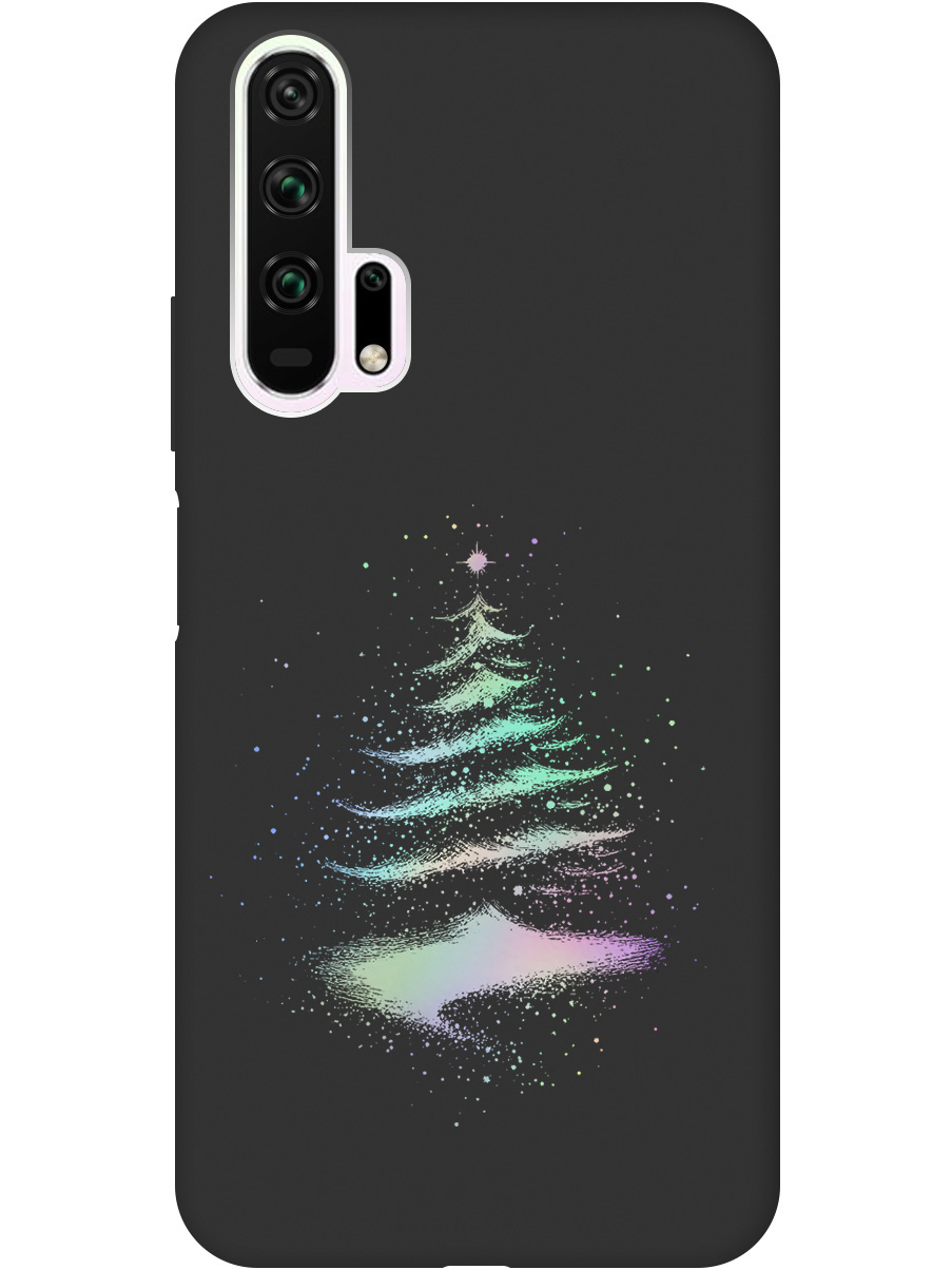

Силиконовый чехол на Honor 20 Pro с принтом "Елочка" матовый черный, Черный;серебристый, 721700741