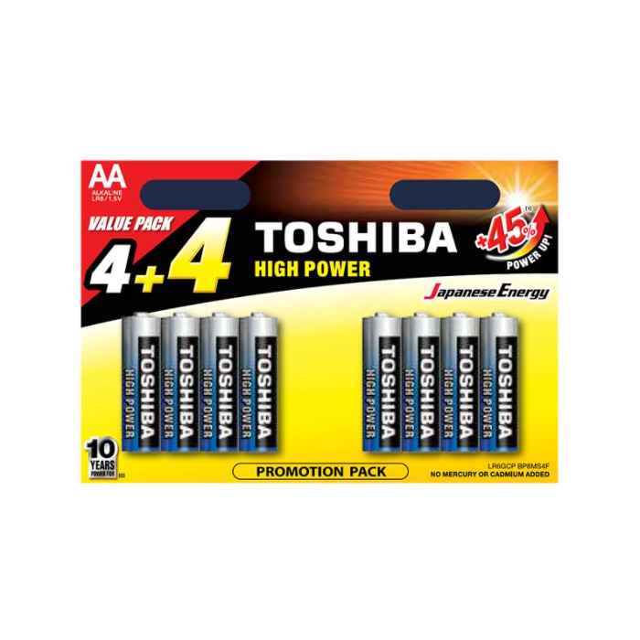 фото Батарейки toshiba alkaline aa lr6gcp bp-8, 8 шт