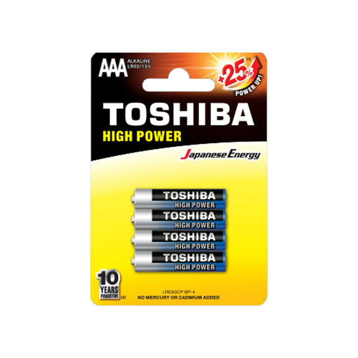 Батарейки Toshiba Alkaline AAA LR03GCP BP-4, 4 шт