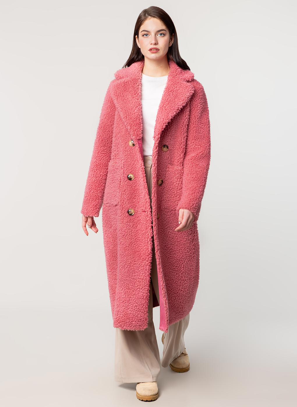 

Шуба женская Каляев 57498 розовая 40 RU, Розовый, 57498