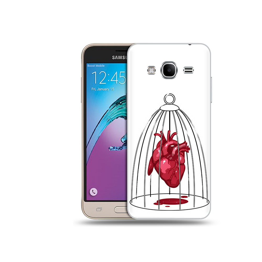 

Чехол MyPads Tocco для Samsung Galaxy J3 (2016) сердце в клетке (PT29089.580.597), Прозрачный, Tocco