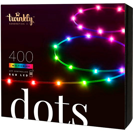 Световая гирлянда новогодняя Twinkly Dots Twd400stp-beu 20м разноцветный/RGB