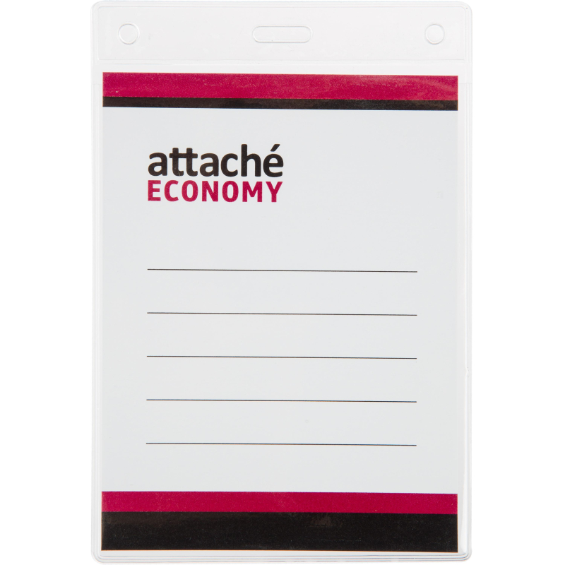 Бейдж Attache Economy 138x96 150мкм,шнурок 45см син, вкладыш 120x90 5шт , 2уп.